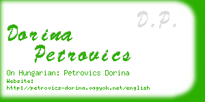 dorina petrovics business card